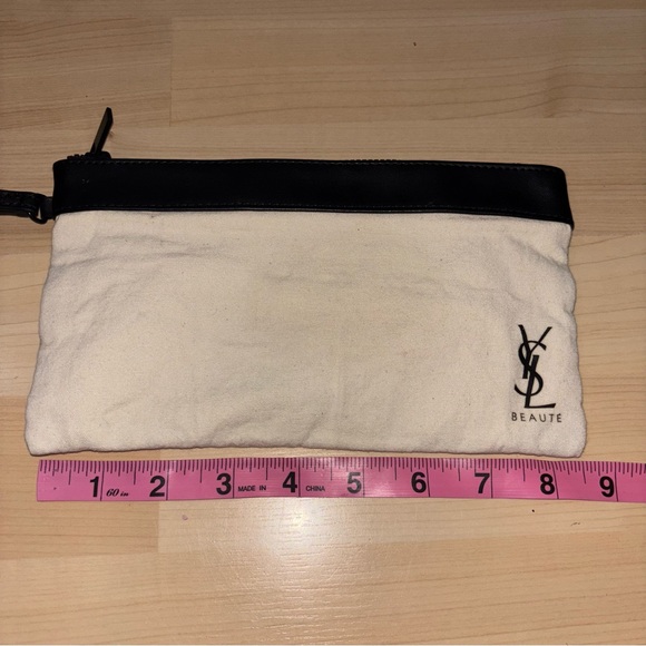 YSL Cosmetic Clutch White and Black Canvas Classic Designer GWP - Picture 5 of 6